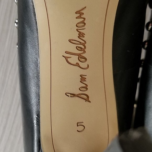 Sam Edelman Helen Ankle Strap Pump, Black Leather, Womens Size 5 M / 35 - Picture 11 of 11